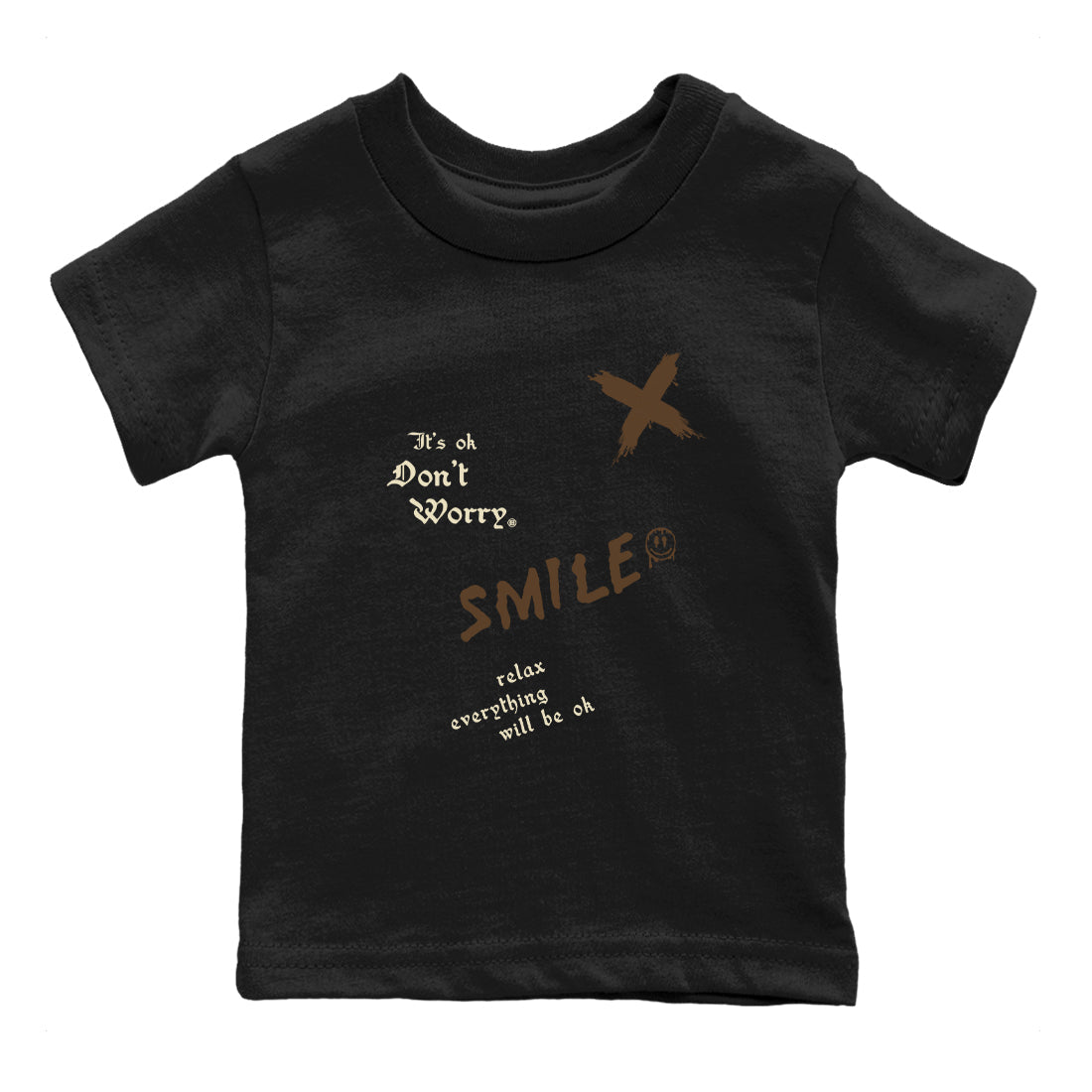 1s Mocha shirts to match jordans It's Ok Don't Worry sneaker match tees Air Jordan 1 Mocha SNRT Sneaker Release Tees Youth Baby Black 2 crew neck shirts