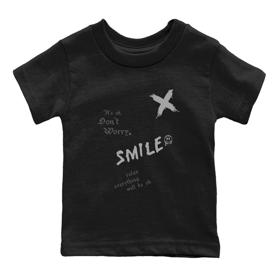 12s Black Wolf Grey shirts to match jordans It's Ok Don't Worry sneaker match tees Air Jordan 12 Black Wolf Grey SNRT Sneaker Release Tees Youth Baby Black 2 crew neck shirts