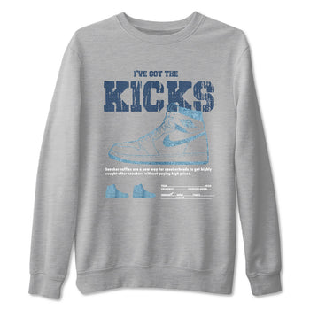 AJ1 Denim shirts to match jordans I've Got The Kicks sneaker match tees Air Jordan 1 Denim SNRT Sneaker Tees streetwear brand Heather Grey 2 unisex cotton tee