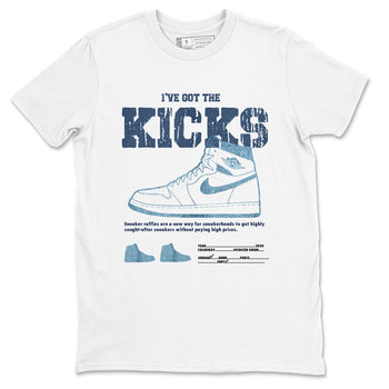 AJ1 Denim shirts to match jordans I've Got The Kicks sneaker match tees Air Jordan 1 Denim SNRT Sneaker Tees streetwear brand White 2 unisex cotton tee