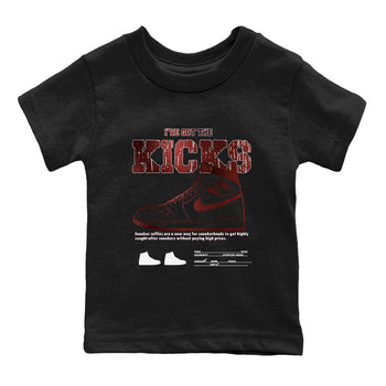 1s Metallic Burgundy shirts to match jordans I've Got The Kicks sneaker match tees Air Jordan 1 Metallic Burgundy SNRT Sneaker Tees streetwear brand Baby and Youth Black 2 cotton tee