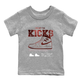 1s Metallic Burgundy shirts to match jordans I've Got The Kicks sneaker match tees Air Jordan 1 Metallic Burgundy SNRT Sneaker Tees streetwear brand Baby and Youth Heather Grey 2 cotton tee