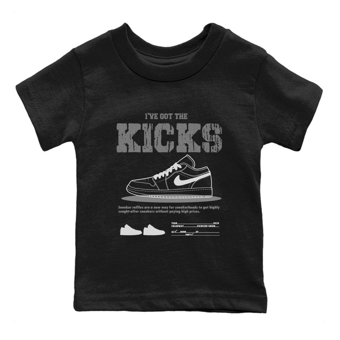 AJ1 Wolf Grey shirts to match jordans I've Got the Kicks sneaker match tees Air Jordan 1 Wolf Grey SNRT Sneaker Tees streetwear brand Baby and Youth Black 2 cotton tee
