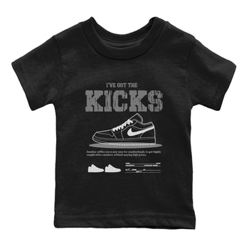 AJ1 Wolf Grey shirts to match jordans I've Got the Kicks sneaker match tees Air Jordan 1 Wolf Grey SNRT Sneaker Tees streetwear brand Baby and Youth Black 2 cotton tee