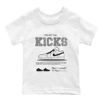 AJ1 Wolf Grey shirts to match jordans I've Got the Kicks sneaker match tees Air Jordan 1 Wolf Grey SNRT Sneaker Tees streetwear brand Baby and Youth White 2 cotton tee