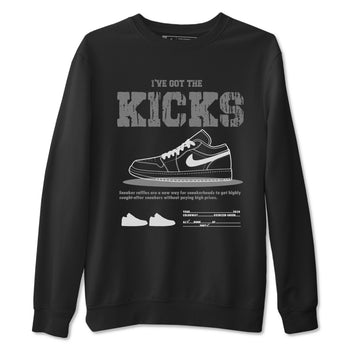 AJ1 Wolf Grey shirts to match jordans I've Got the Kicks sneaker match tees Air Jordan 1 Wolf Grey SNRT Sneaker Tees streetwear brand Black 2 unisex cotton tee