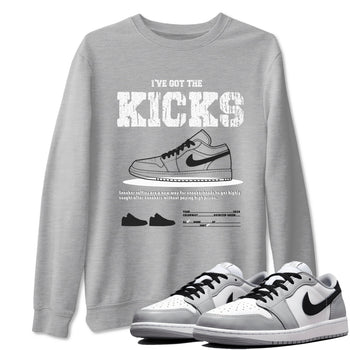 AJ1 Wolf Grey shirts to match jordans I've Got the Kicks sneaker match tees Air Jordan 1 Wolf Grey SNRT Sneaker Tees streetwear brand Heather Grey 1 unisex cotton tee