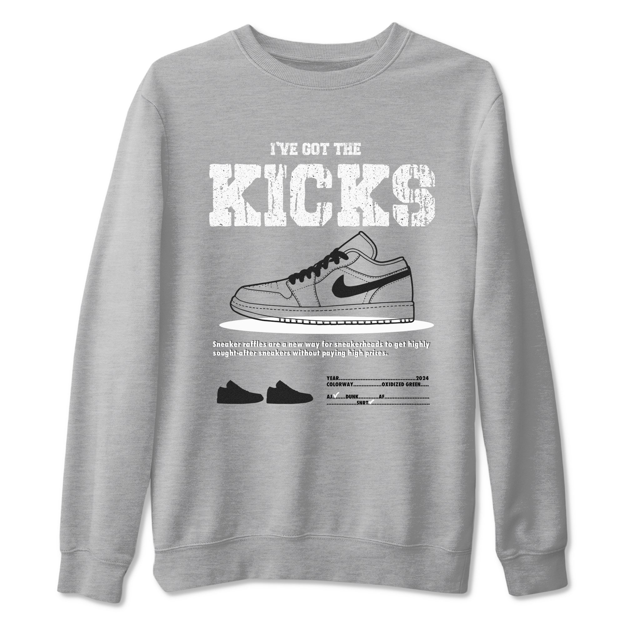 AJ1 Wolf Grey shirts to match jordans I've Got the Kicks sneaker match tees Air Jordan 1 Wolf Grey SNRT Sneaker Tees streetwear brand Heather Grey 2 unisex cotton tee