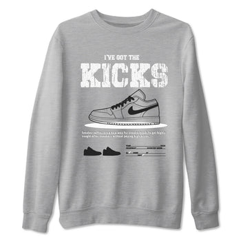 AJ1 Wolf Grey shirts to match jordans I've Got the Kicks sneaker match tees Air Jordan 1 Wolf Grey SNRT Sneaker Tees streetwear brand Heather Grey 2 unisex cotton tee