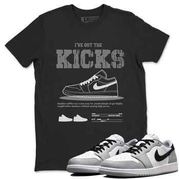 AJ1 Wolf Grey shirts to match jordans I've Got the Kicks sneaker match tees Air Jordan 1 Wolf Grey SNRT Sneaker Tees streetwear brand Black 1 unisex cotton tee