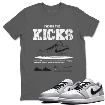 AJ1 Wolf Grey shirts to match jordans I've Got the Kicks sneaker match tees Air Jordan 1 Wolf Grey SNRT Sneaker Tees streetwear brand Cool Grey 1 unisex cotton tee