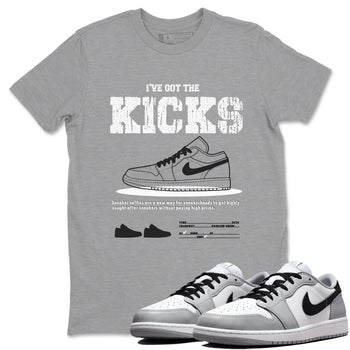AJ1 Wolf Grey shirts to match jordans I've Got the Kicks sneaker match tees Air Jordan 1 Wolf Grey SNRT Sneaker Tees streetwear brand Heather Grey 1 unisex cotton tee