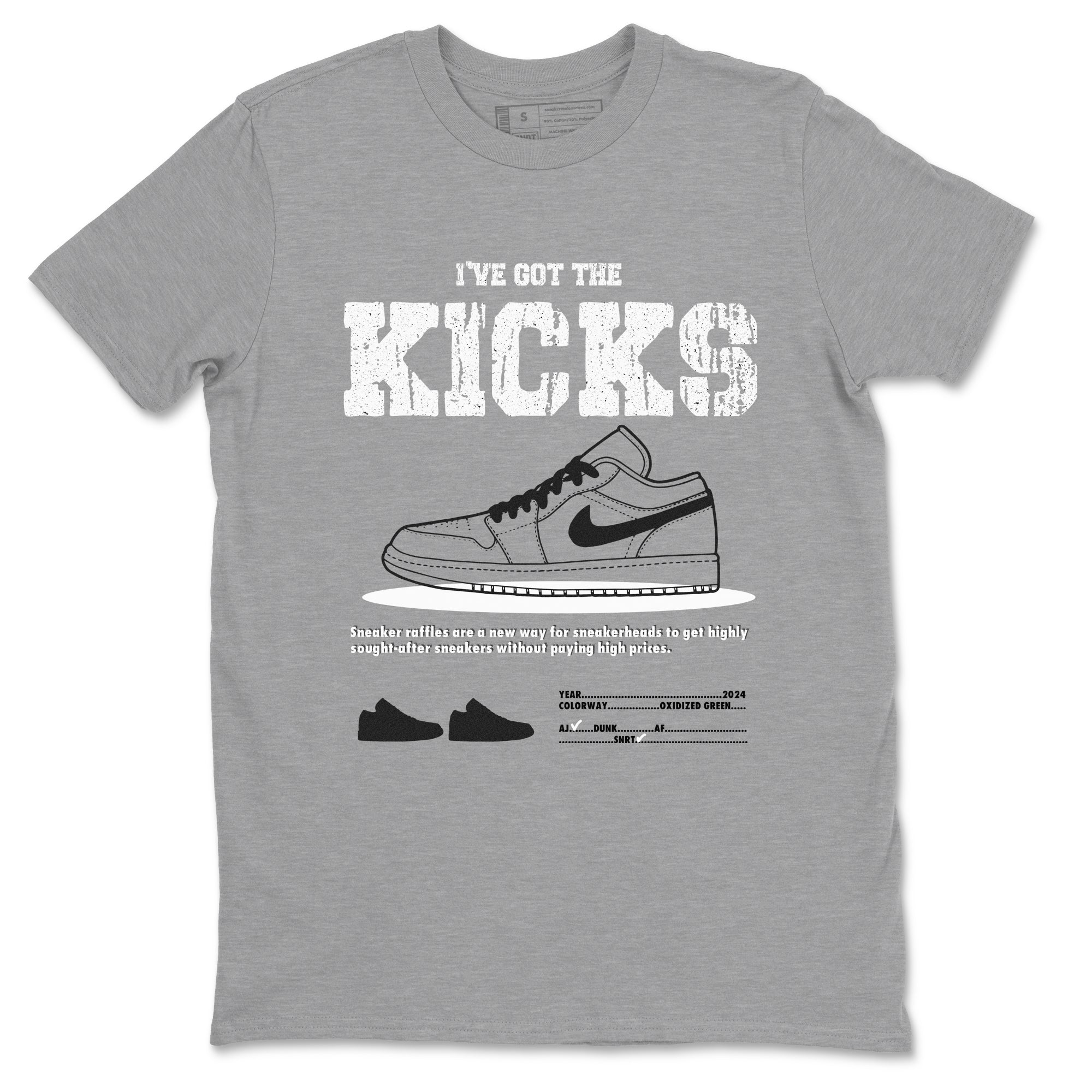 AJ1 Wolf Grey shirts to match jordans I've Got the Kicks sneaker match tees Air Jordan 1 Wolf Grey SNRT Sneaker Tees streetwear brand Heather Grey 2 unisex cotton tee