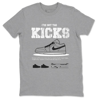 AJ1 Wolf Grey shirts to match jordans I've Got the Kicks sneaker match tees Air Jordan 1 Wolf Grey SNRT Sneaker Tees streetwear brand Heather Grey 2 unisex cotton tee