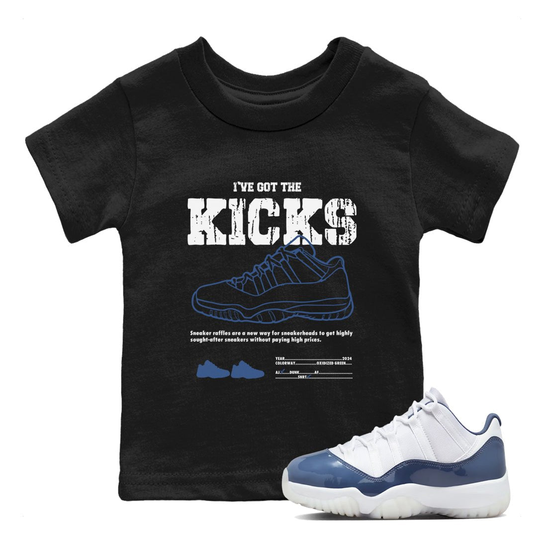 Air Jordan 11 Diffused Blue shirts to match jordans I've Got The Kicks sneaker match tees 11s Diffused Blue SNRT Sneaker Release Tees Youth Baby Black 1 crew neck shirts