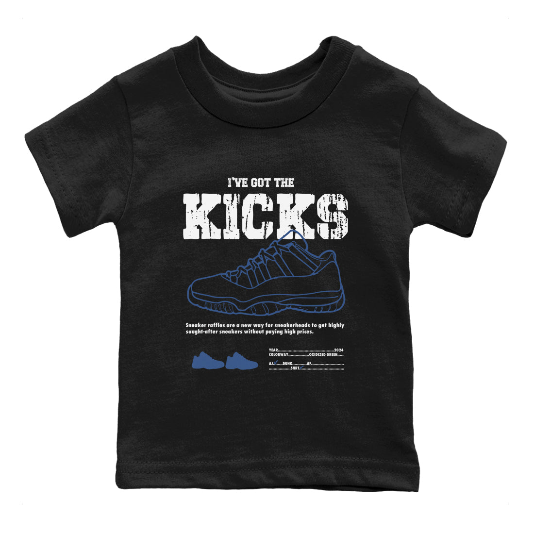 Air Jordan 11 Diffused Blue shirts to match jordans I've Got The Kicks sneaker match tees 11s Diffused Blue SNRT Sneaker Release Tees Youth Baby Black 2 crew neck shirts