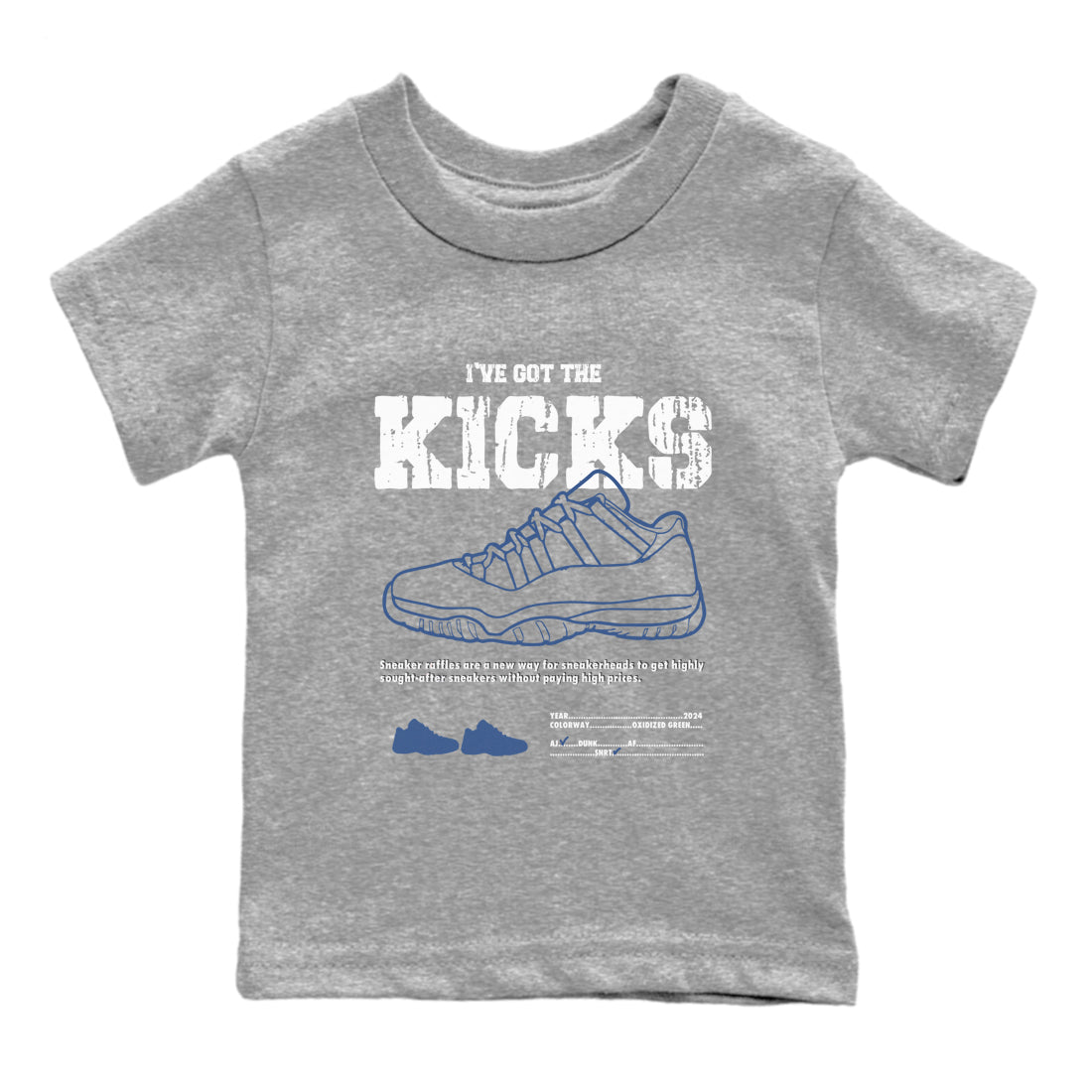 Air Jordan 11 Diffused Blue shirts to match jordans I've Got The Kicks sneaker match tees 11s Diffused Blue SNRT Sneaker Release Tees Youth Baby Heather Grey 2 crew neck shirts