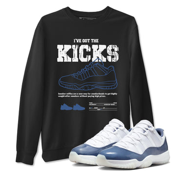 Air Jordan 11 Diffused Blue shirts to match jordans I've Got The Kicks sneaker match tees 11s Diffused Blue SNRT Sneaker Release Tees unisex cotton Black 1 crew neck shirts