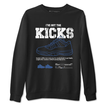 Air Jordan 11 Diffused Blue shirts to match jordans I've Got The Kicks sneaker match tees 11s Diffused Blue SNRT Sneaker Release Tees unisex cotton Black 2 crew neck shirts