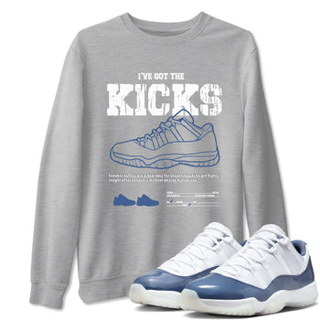 Air Jordan 11 Diffused Blue shirts to match jordans I've Got The Kicks sneaker match tees 11s Diffused Blue SNRT Sneaker Release Tees unisex cotton Heather Grey 1 crew neck shirts