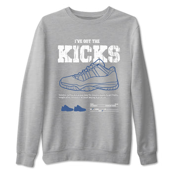 Air Jordan 11 Diffused Blue shirts to match jordans I've Got The Kicks sneaker match tees 11s Diffused Blue SNRT Sneaker Release Tees unisex cotton Heather Grey 2 crew neck shirts