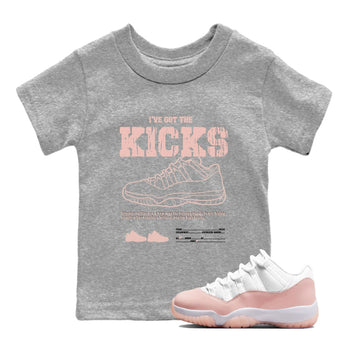 11s Legend Pink shirts to match jordans I've Got The Kicks sneaker match tees Air Jordan 11 Legend Pink SNRT Sneaker Tees streetwear brand Baby and Youth Heather Grey 1 cotton tee