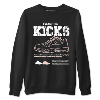 11s Legend Pink shirts to match jordans I've Got The Kicks sneaker match tees Air Jordan 11 Legend Pink SNRT Sneaker Tees streetwear brand Black 2 unisex cotton tee