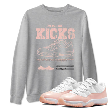 11s Legend Pink shirts to match jordans I've Got The Kicks sneaker match tees Air Jordan 11 Legend Pink SNRT Sneaker Tees streetwear brand Heather Grey 1 unisex cotton tee