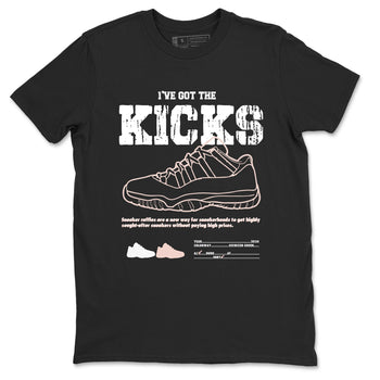 11s Legend Pink shirts to match jordans I've Got The Kicks sneaker match tees Air Jordan 11 Legend Pink SNRT Sneaker Tees streetwear brand Black 2 unisex cotton tee