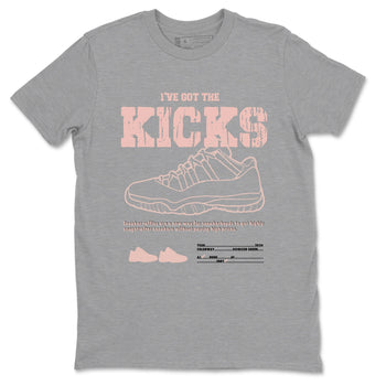 11s Legend Pink shirts to match jordans I've Got The Kicks sneaker match tees Air Jordan 11 Legend Pink SNRT Sneaker Tees streetwear brand Heather Grey 2 unisex cotton tee
