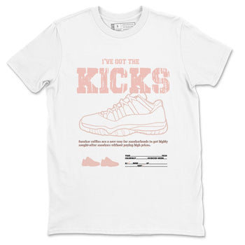 11s Legend Pink shirts to match jordans I've Got The Kicks sneaker match tees Air Jordan 11 Legend Pink SNRT Sneaker Tees streetwear brand White 2 unisex cotton tee