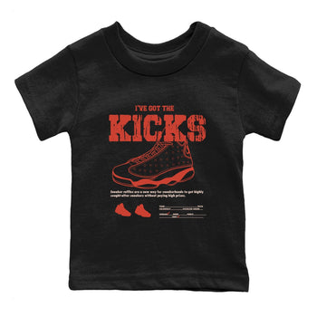 13s Dune Red shirts to match jordans I've Got The Kicks sneaker match tees Air Jordan 13 Dune Red SNRT Sneaker Tees streetwear brand Baby and Youth Black 2 cotton tee