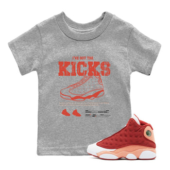 13s Dune Red shirts to match jordans I've Got The Kicks sneaker match tees Air Jordan 13 Dune Red SNRT Sneaker Tees streetwear brand Baby and Youth Heather Grey 1 cotton tee