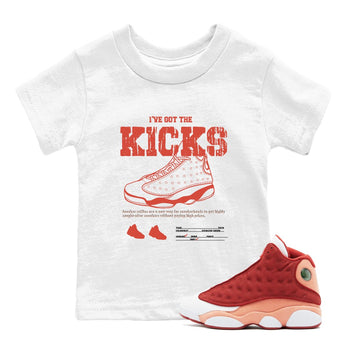 13s Dune Red shirts to match jordans I've Got The Kicks sneaker match tees Air Jordan 13 Dune Red SNRT Sneaker Tees streetwear brand Baby and Youth White 1 cotton tee