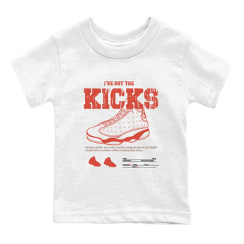 13s Dune Red shirts to match jordans I've Got The Kicks sneaker match tees Air Jordan 13 Dune Red SNRT Sneaker Tees streetwear brand Baby and Youth White 2 cotton tee