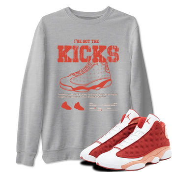 13s Dune Red shirts to match jordans I've Got The Kicks sneaker match tees Air Jordan 13 Dune Red SNRT Sneaker Tees streetwear brand Heather Grey 1 unisex cotton tee