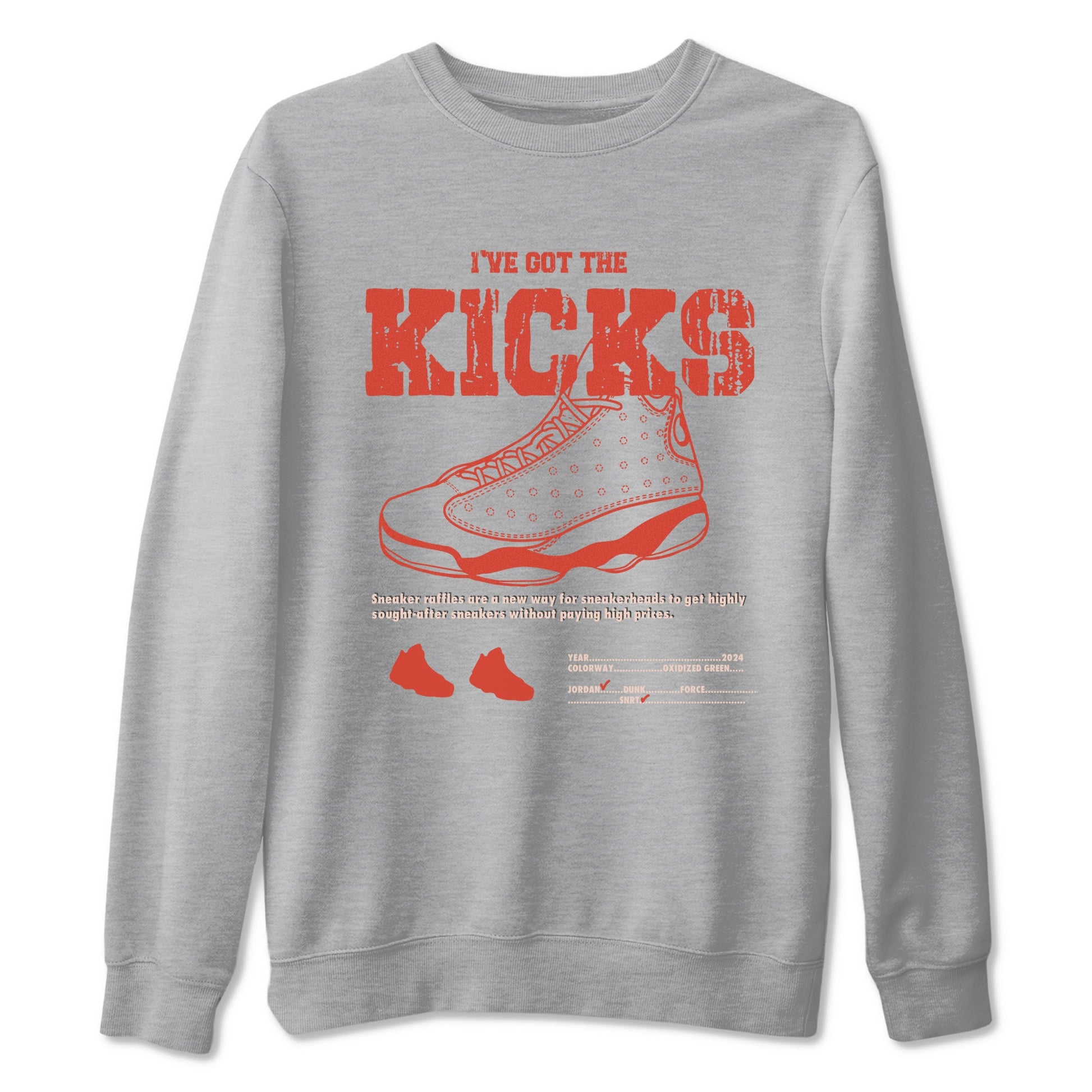 13s Dune Red shirts to match jordans I've Got The Kicks sneaker match tees Air Jordan 13 Dune Red SNRT Sneaker Tees streetwear brand Heather Grey 2 unisex cotton tee