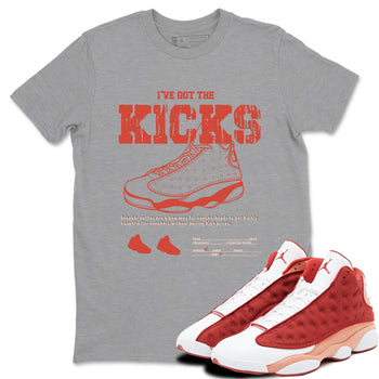13s Dune Red shirts to match jordans I've Got The Kicks sneaker match tees Air Jordan 13 Dune Red SNRT Sneaker Tees streetwear brand Heather Grey 1 unisex cotton tee