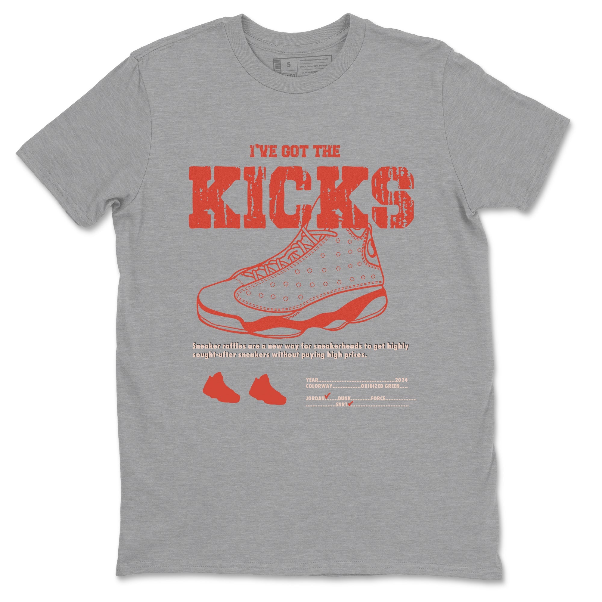 13s Dune Red shirts to match jordans I've Got The Kicks sneaker match tees Air Jordan 13 Dune Red SNRT Sneaker Tees streetwear brand Heather Grey 2 unisex cotton tee