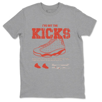 13s Dune Red shirts to match jordans I've Got The Kicks sneaker match tees Air Jordan 13 Dune Red SNRT Sneaker Tees streetwear brand Heather Grey 2 unisex cotton tee