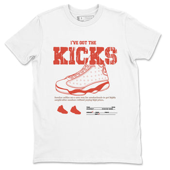 13s Dune Red shirts to match jordans I've Got The Kicks sneaker match tees Air Jordan 13 Dune Red SNRT Sneaker Tees streetwear brand White 2 unisex cotton tee