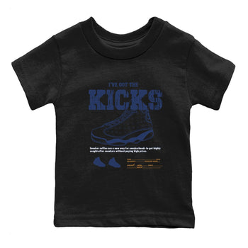 13s Midnight Navy shirts to match jordans I've Got The Kicks sneaker match tees Air Jordan 13 Midnight Navy match shoes to clothes SNRT Sneaker Tees Youth Baby Black 2 tee