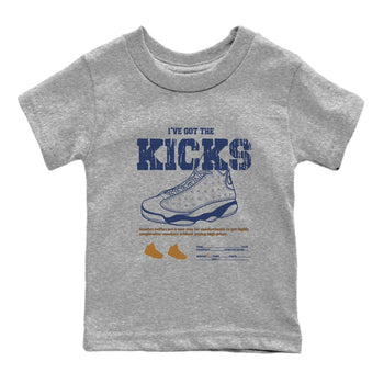 13s Midnight Navy shirts to match jordans I've Got The Kicks sneaker match tees Air Jordan 13 Midnight Navy match shoes to clothes SNRT Sneaker Tees Youth Baby Heather Grey 2 tee