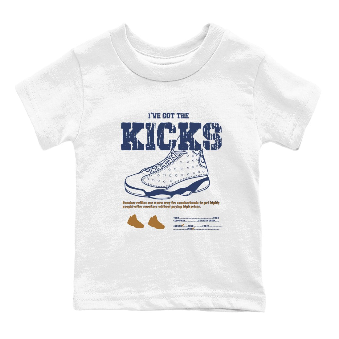 13s Midnight Navy shirts to match jordans I've Got The Kicks sneaker match tees Air Jordan 13 Midnight Navy match shoes to clothes SNRT Sneaker Tees Youth Baby White 2 tee