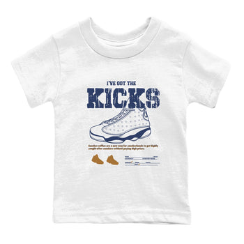 13s Midnight Navy shirts to match jordans I've Got The Kicks sneaker match tees Air Jordan 13 Midnight Navy match shoes to clothes SNRT Sneaker Tees Youth Baby White 2 tee