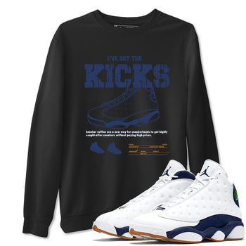 13s Midnight Navy shirts to match jordans I've Got The Kicks sneaker match tees Air Jordan 13 Midnight Navy match shoes to clothes SNRT Sneaker Tees unisex cotton Black 1 shirts