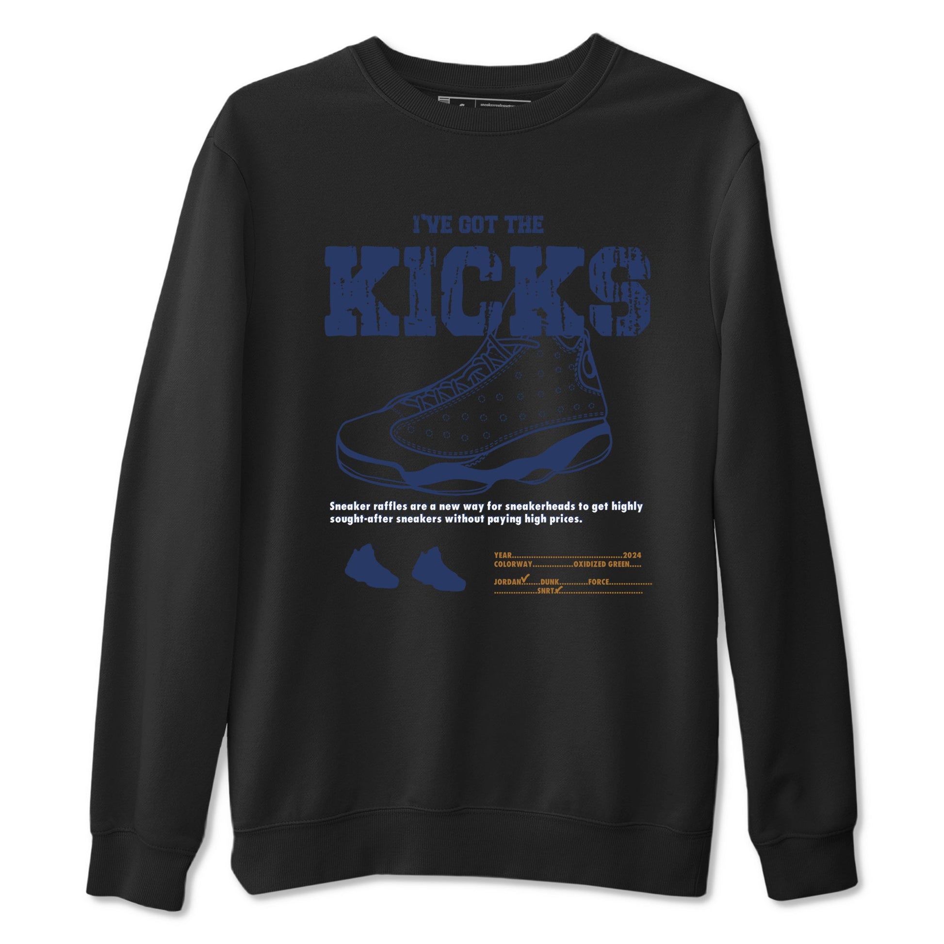 13s Midnight Navy shirts to match jordans I've Got The Kicks sneaker match tees Air Jordan 13 Midnight Navy match shoes to clothes SNRT Sneaker Tees unisex cotton Black 2 shirts