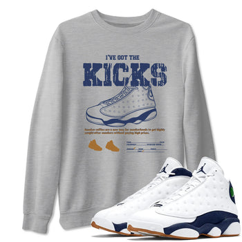 13s Midnight Navy shirts to match jordans I've Got The Kicks sneaker match tees Air Jordan 13 Midnight Navy match shoes to clothes SNRT Sneaker Tees unisex cotton Heather Grey 1 shirts