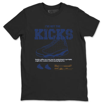 13s Midnight Navy shirts to match jordans I've Got The Kicks sneaker match tees Air Jordan 13 Midnight Navy match shoes to clothes SNRT Sneaker Tees unisex cotton Black 2 shirts