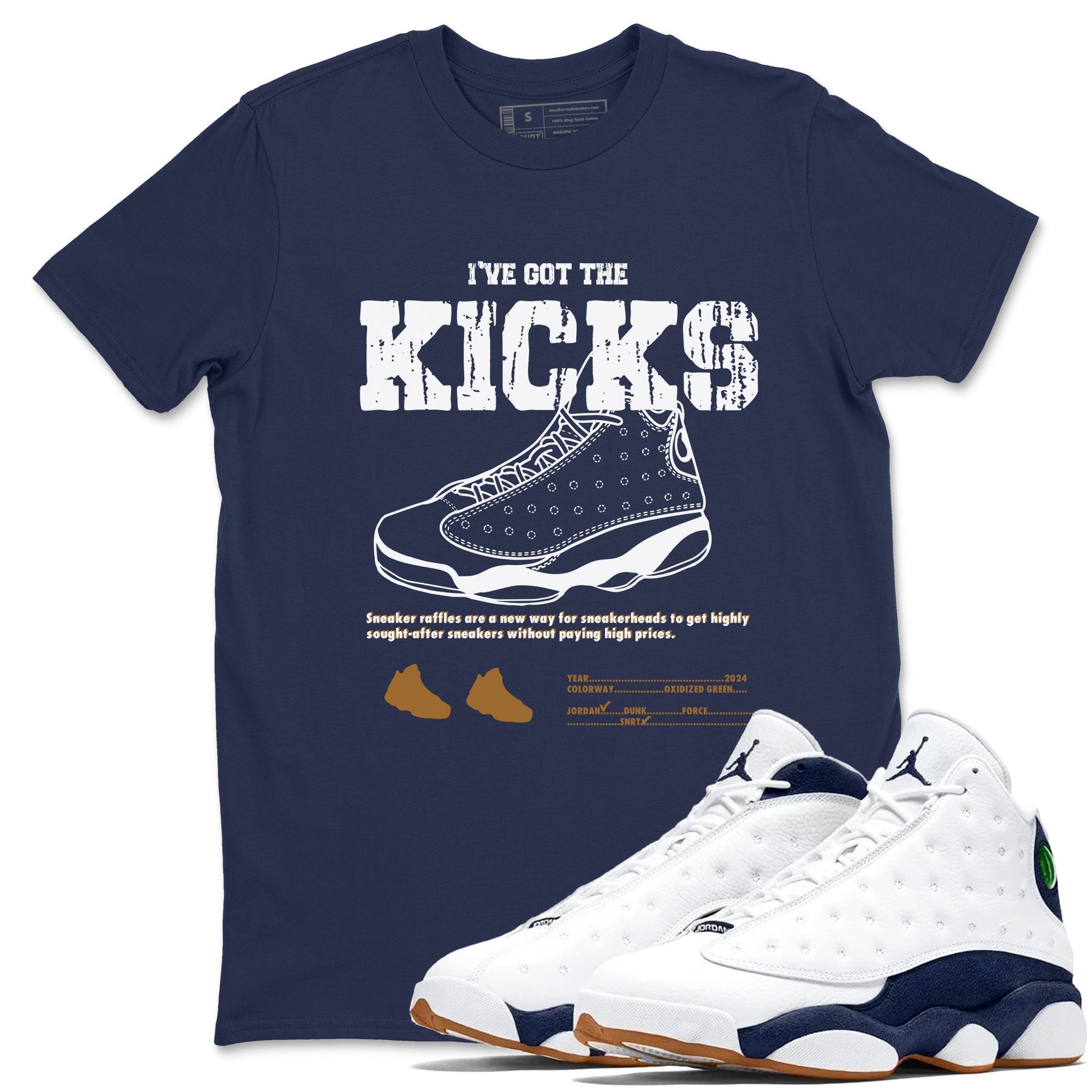 13s Midnight Navy shirts to match jordans I've Got The Kicks sneaker match tees Air Jordan 13 Midnight Navy match shoes to clothes SNRT Sneaker Tees unisex cotton Navy 1 shirts
